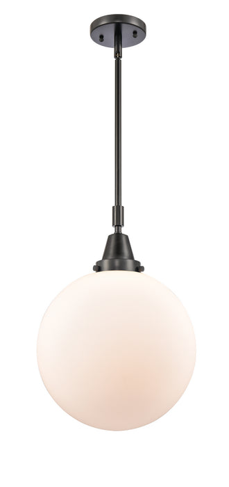 Innovations 447-1S-BK-G201-12 One Light Mini Pendant, Matte Black