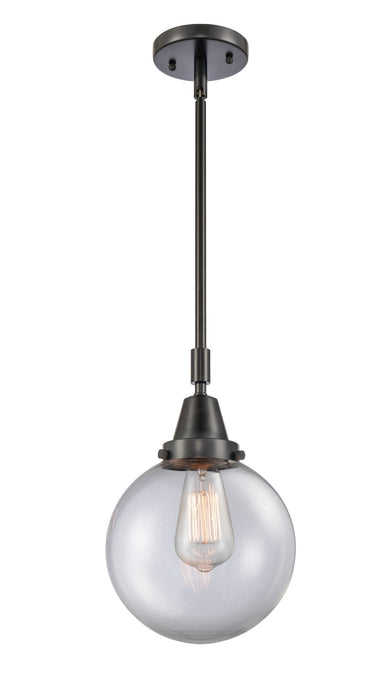 Innovations 447-1S-BK-G202-8 One Light Mini Pendant, Matte Black