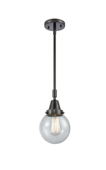 Innovations 447-1S-BK-G204-6 One Light Mini Pendant, Matte Black