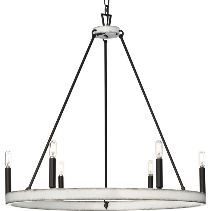 Progress Lighting P400302-31M Six Light Chandelier, Matte Black