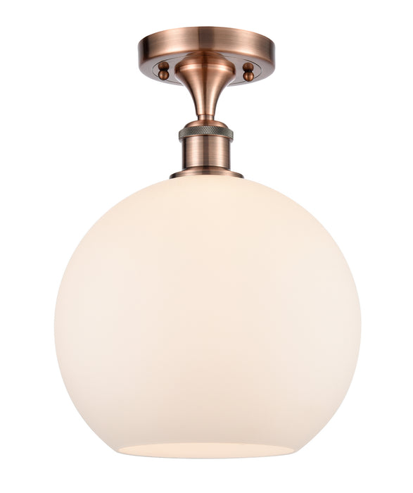 Innovations 516-1C-AC-G121-10-LED LED Semi-Flush Mount, Antique Copper