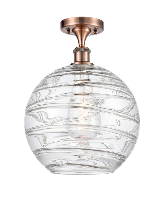 Innovations 516-1C-AC-G1213-12-LED LED Semi-Flush Mount, Antique Copper