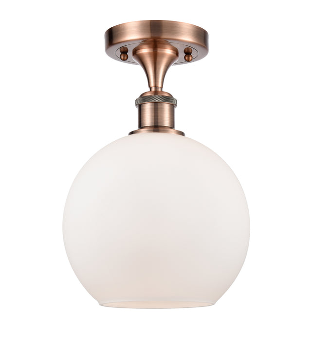 Innovations 516-1C-AC-G121-8-LED LED Semi-Flush Mount, Antique Copper