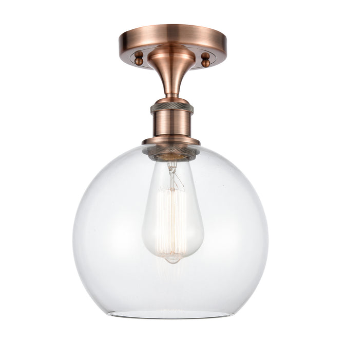 Innovations 516-1C-AC-G122-8-LED LED Semi-Flush Mount, Antique Copper