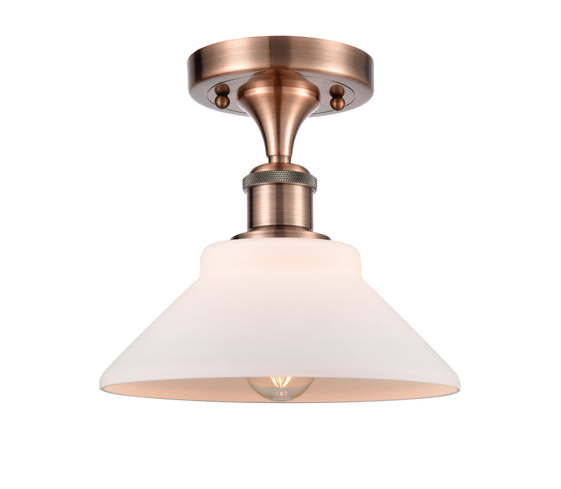 Innovations 516-1C-AC-G131-LED LED Semi-Flush Mount, Antique Copper