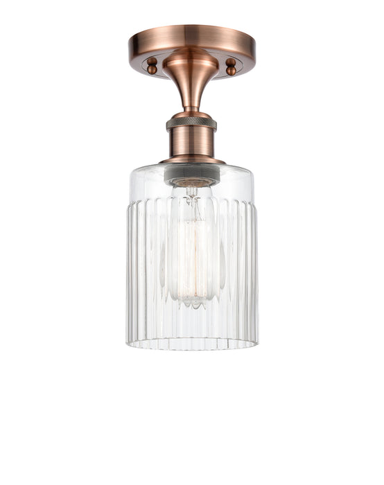 Innovations 516-1C-AC-G342-LED LED Semi-Flush Mount, Antique Copper