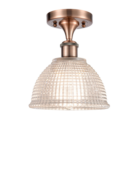 Innovations 516-1C-AC-G422 One Light Semi-Flush Mount, Antique Copper