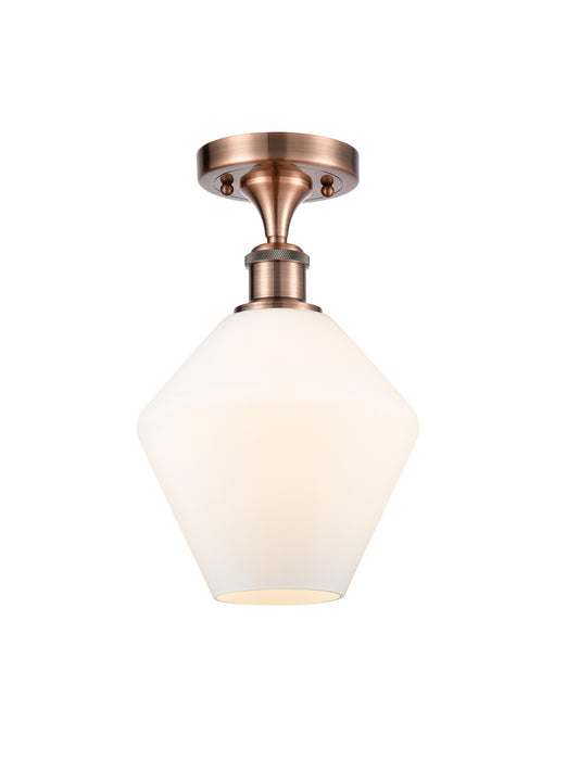 Innovations 516-1C-AC-G651-8-LED LED Semi-Flush Mount, Antique Copper