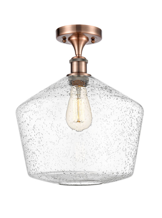 Innovations 516-1C-AC-G654-12 One Light Semi-Flush Mount, Antique Copper