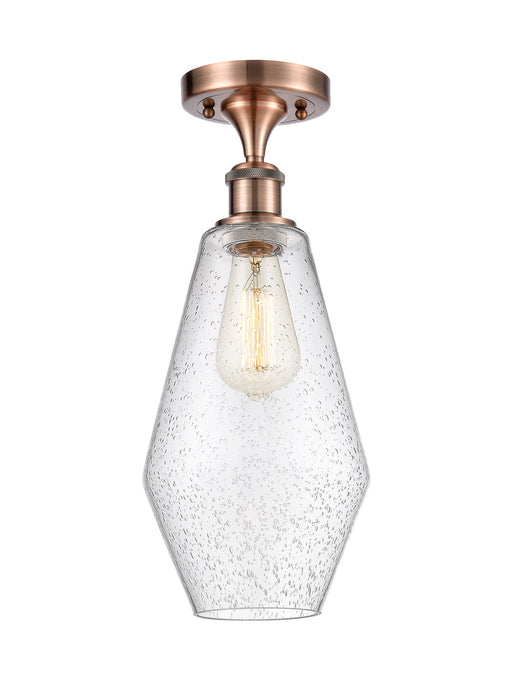 Innovations 516-1C-AC-G654-7 One Light Semi-Flush Mount, Antique Copper