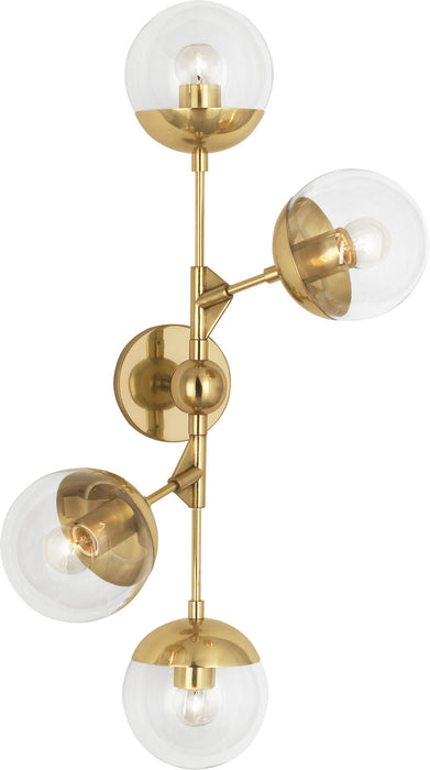 Robert Abbey 1216 Four Light Wall Sconce, MODERN BRASS