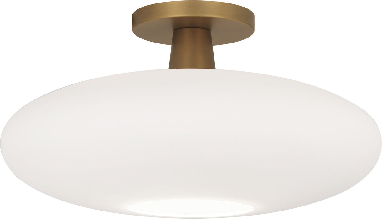 Robert Abbey 2039 One Light Flushmount, Aged Brass