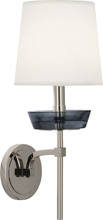 Robert Abbey S629 One Light Wall Sconce, Polished Nickel w/ Smoke Crystal