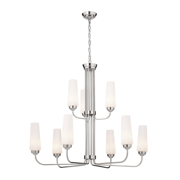 Kichler 52482PN Nine Light Chandelier, Polished Nickel