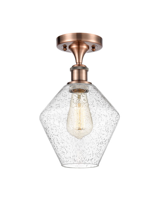 Innovations 516-1C-AC-G654-8-LED LED Semi-Flush Mount, Antique Copper