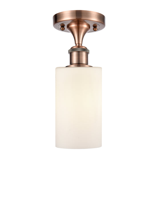 Innovations 516-1C-AC-G801 One Light Semi-Flush Mount, Antique Copper