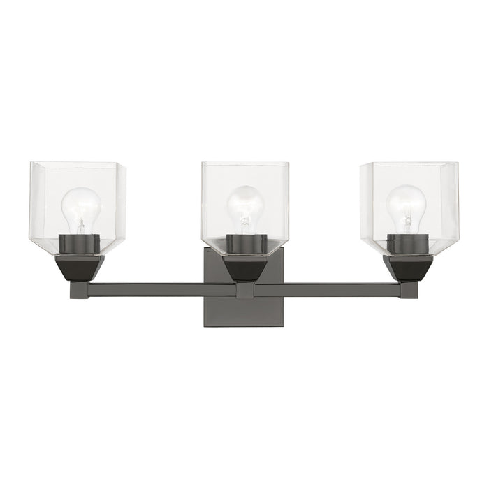 Livex Lighting 16773-46 Three Light Vanity Sconce, Black Chrome
