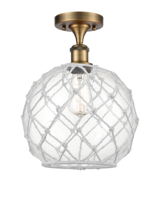 Innovations 516-1C-BB-G122-10RW One Light Semi-Flush Mount, Brushed Brass