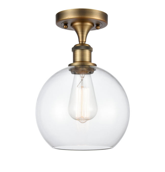 Innovations 516-1C-BB-G122-8 One Light Semi-Flush Mount, Brushed Brass