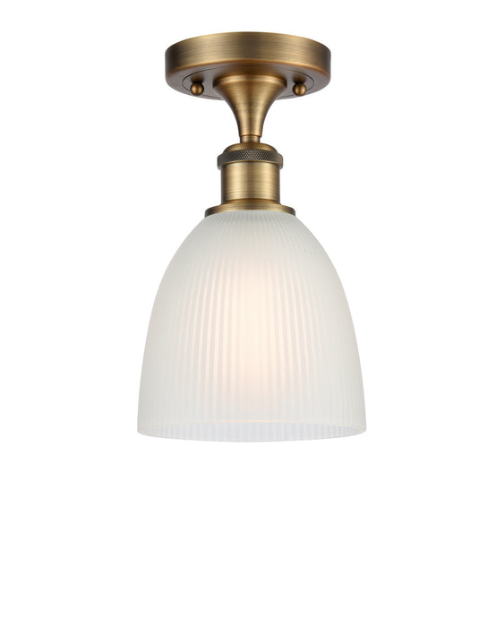 Innovations 516-1C-BB-G381 One Light Semi-Flush Mount, Brushed Brass