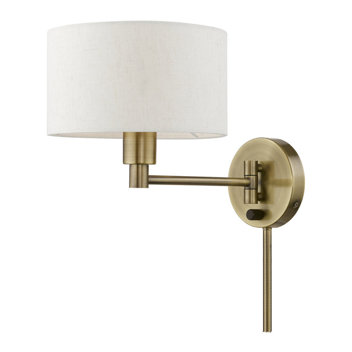 Livex Lighting 40940-01 One Light Swing Arm Wall Lamp, Antique Brass