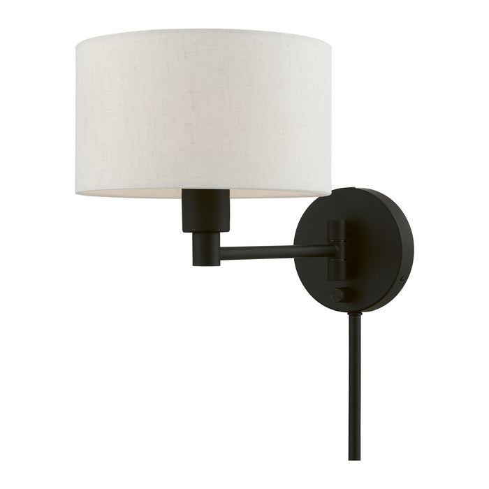 Livex Lighting 40940-04 One Light Swing Arm Wall Lamp, Black