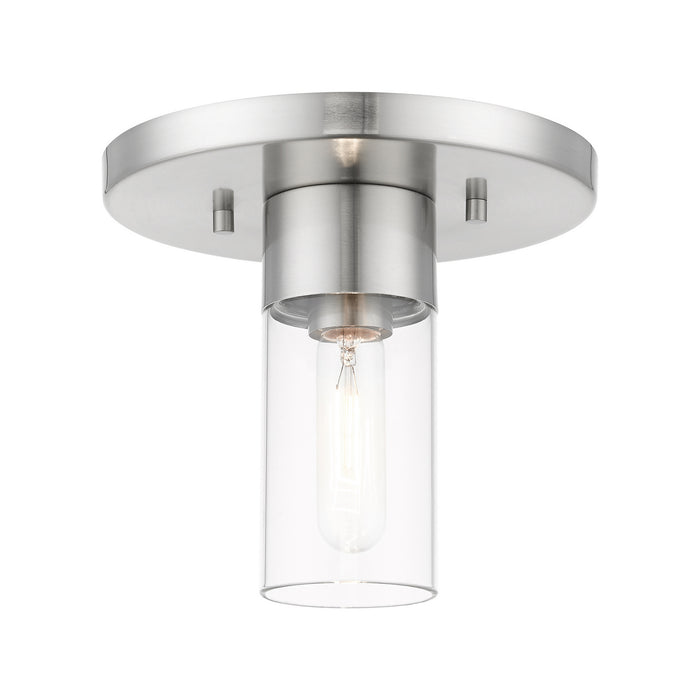 Livex Lighting 48761-91 One Light Flush Mount, Brushed Nickel