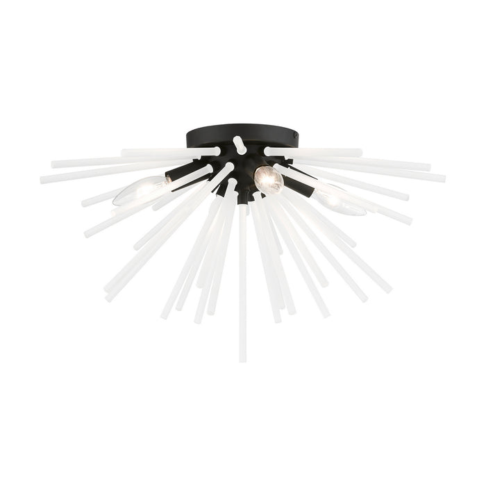 Livex Lighting 48820-04 Four Light Flush Mount, Black