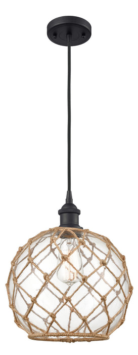 Innovations 516-1P-BK-G122-10RB One Light Mini Pendant, Matte Black