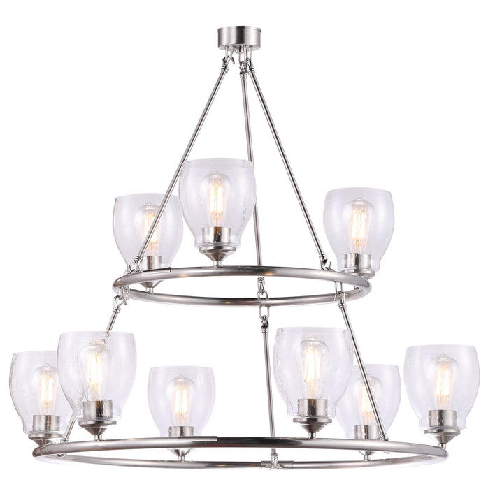 Minka-Lavery 2439-84 Nine Light Chandelier, Brushed Nickel