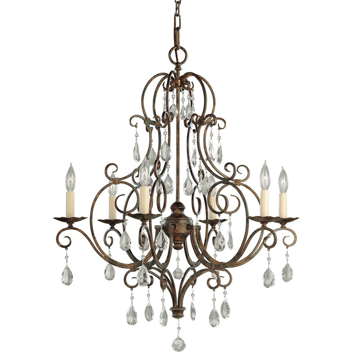 Generation Lighting F1902/6MBZ Six Light Chandelier, Mocha Bronze