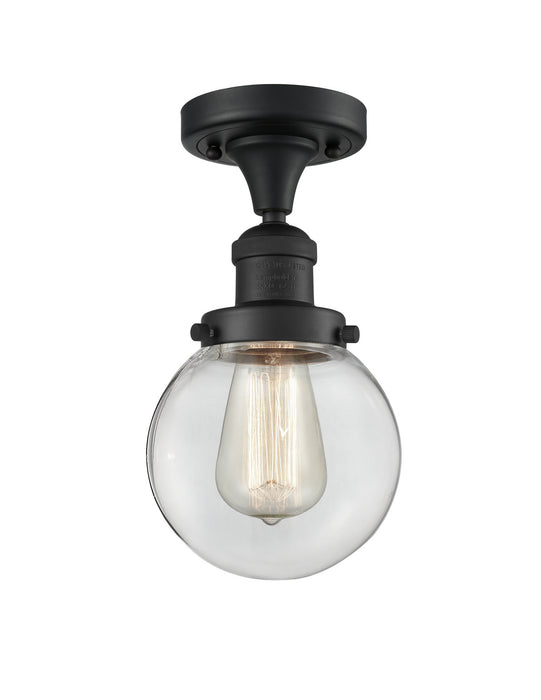 Innovations 517-1CH-BK-G202-6 One Light Semi-Flush Mount, Matte Black