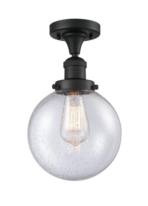 Innovations 517-1CH-BK-G204-8 One Light Semi-Flush Mount, Matte Black