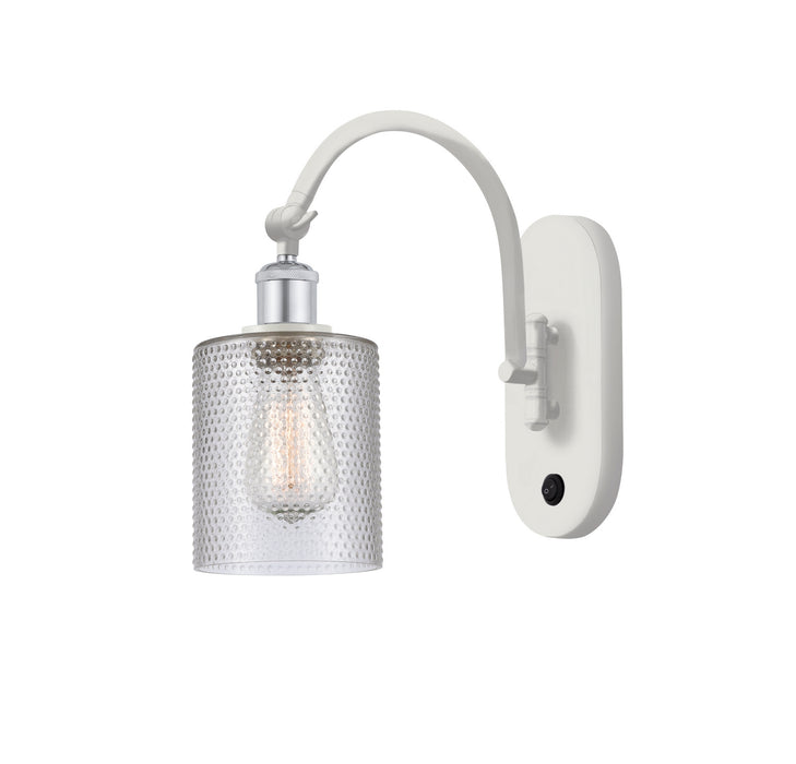 Innovations 518-1W-WPC-G112 One Light Wall Sconce, White Polished Chrome