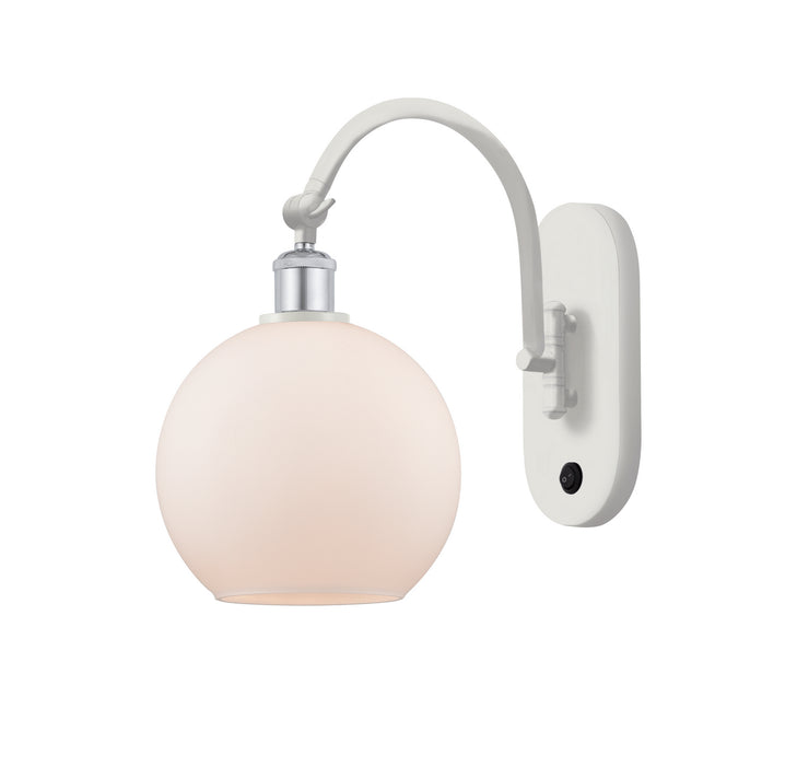 Innovations 518-1W-WPC-G121-8 One Light Wall Sconce, White Polished Chrome