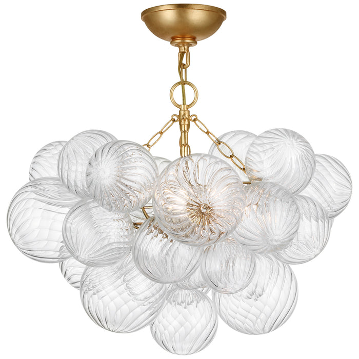 Visual Comfort Signature JN 4110G/CG LED Semi-Flush Mount, Gild and Clear Swirled Glass