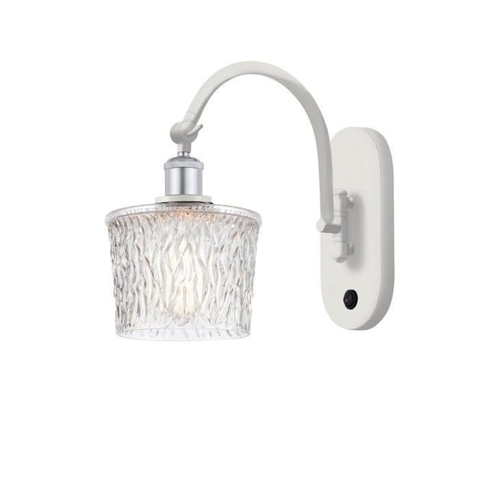 Innovations 518-1W-WPC-G402 One Light Wall Sconce, White Polished Chrome