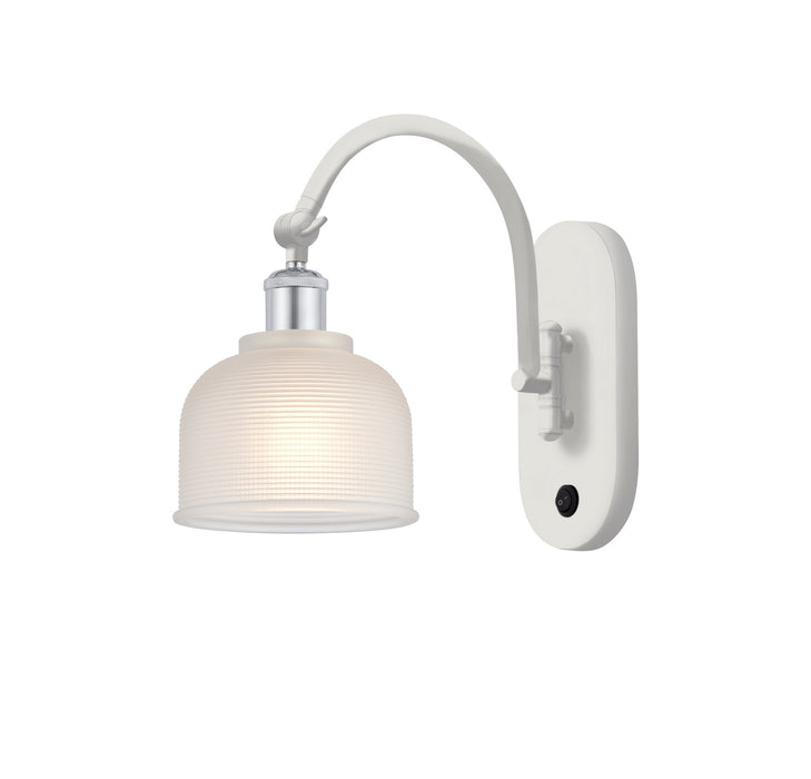 Innovations 518-1W-WPC-G411 One Light Wall Sconce, White Polished Chrome