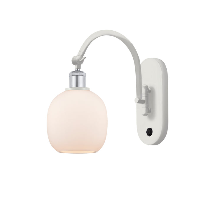 Innovations 518-1W-WPC-G101 One Light Wall Sconce, White Polished Chrome