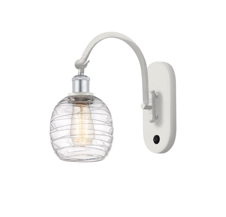 Innovations 518-1W-WPC-G1013-LED LED Wall Sconce, White Polished Chrome