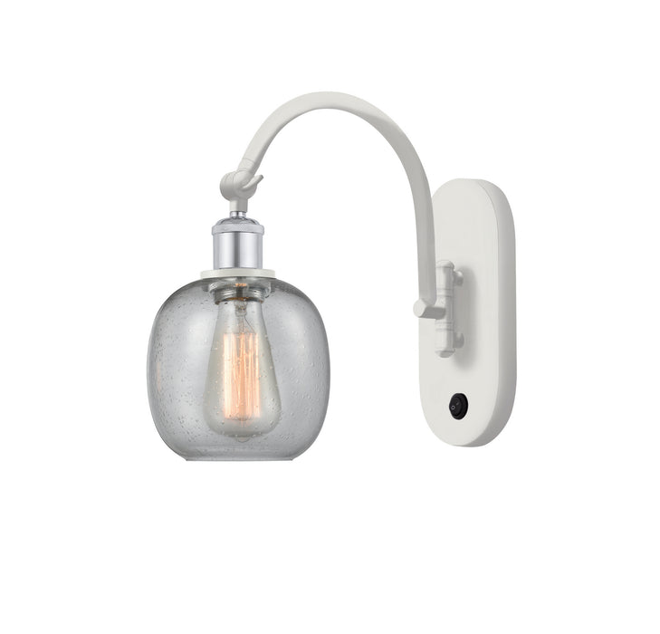 Innovations 518-1W-WPC-G104 One Light Wall Sconce, White Polished Chrome