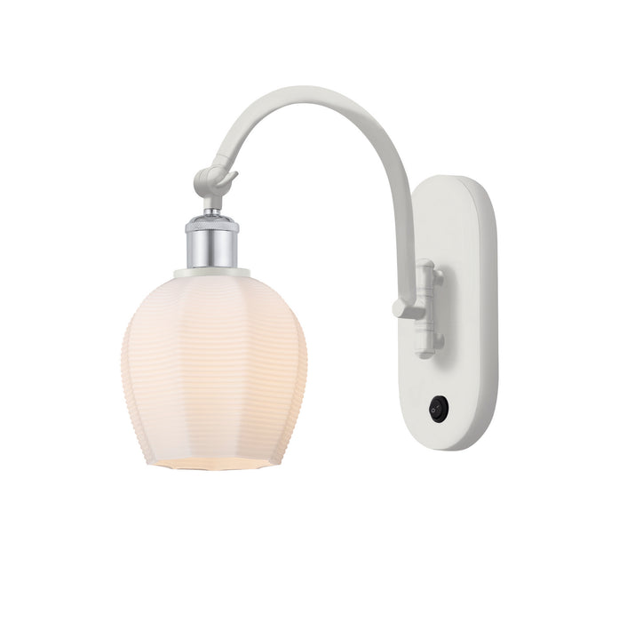 Innovations 518-1W-WPC-G461-6 One Light Wall Sconce, White Polished Chrome