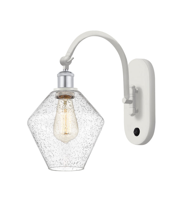 Innovations 518-1W-WPC-G654-8 One Light Wall Sconce, White Polished Chrome