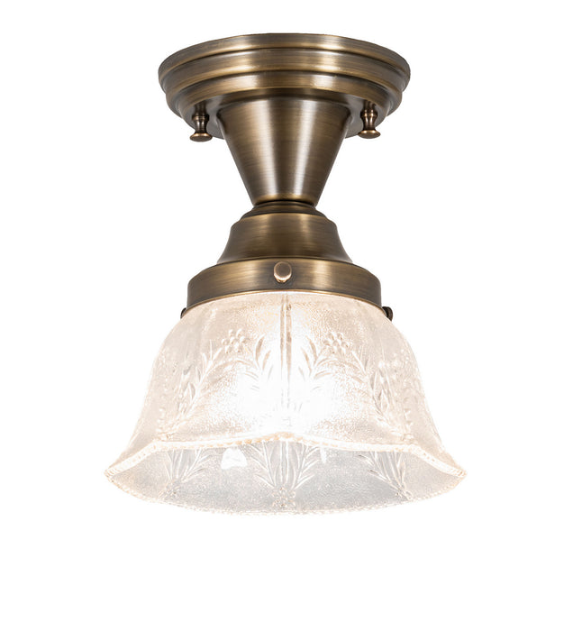 Meyda Tiffany 254404 One Light Flushmount, Antique Brass