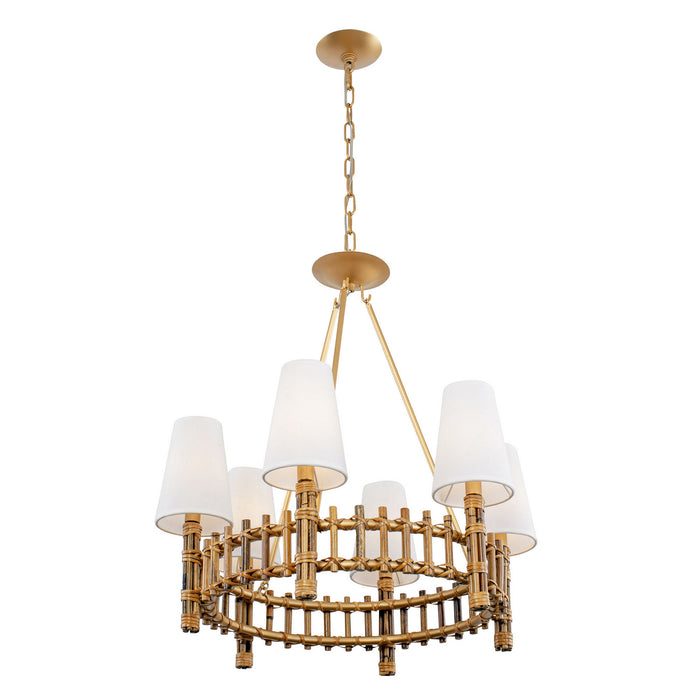 Varaluz 360C06FG Six Light Chandelier, French Gold