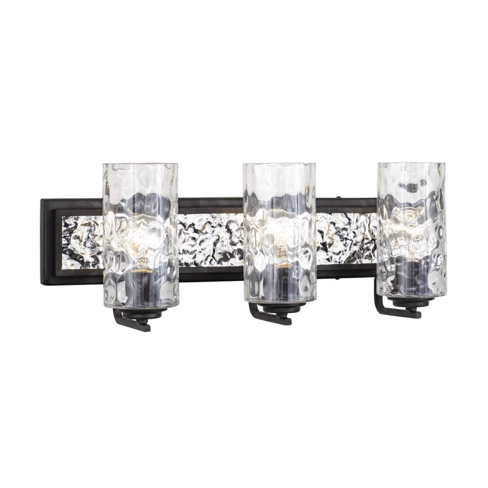 Varaluz 371B03CBPS Three Light Bath, Carbon/Polished Stainless