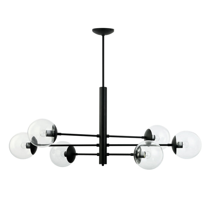 Varaluz 373N06BL Six Light Linear Pendant, Black