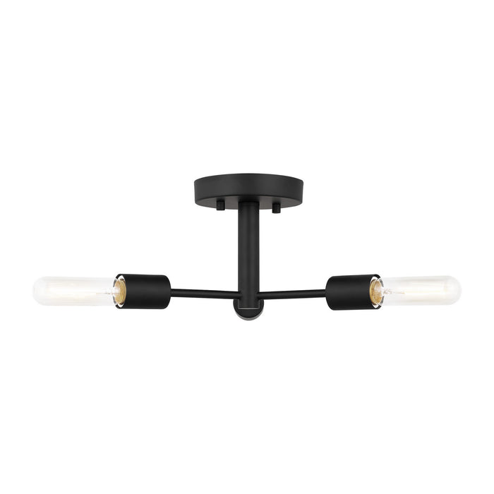 Visual Comfort Studio 7700503-112 Three Light Semi-Flush Mount, Midnight Black