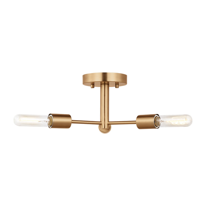 Visual Comfort Studio 7700503-848 Three Light Semi-Flush Mount, Satin Brass