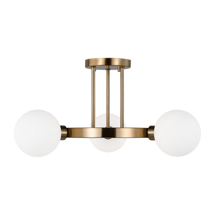 Visual Comfort Studio 7761603-848 Three Light Semi-Flush Mount, Satin Brass